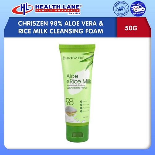 CHRISZEN 98% ALOE VERA & BERAS MILK CLEANSING FOAM (50G)