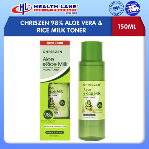 CHRISZEN 98% ALOE VERA & BERAS  MILK TONER (150ML)