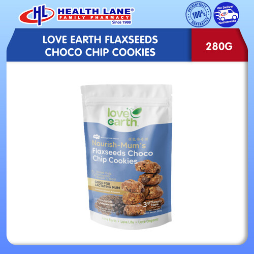 LOVE EARTH FLAXSEEDS CHOCO CHIP COOKIES (280G)