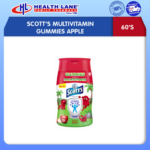 SCOTT’S MULTIVITAMIN GUMMIES APPLE (60’S)