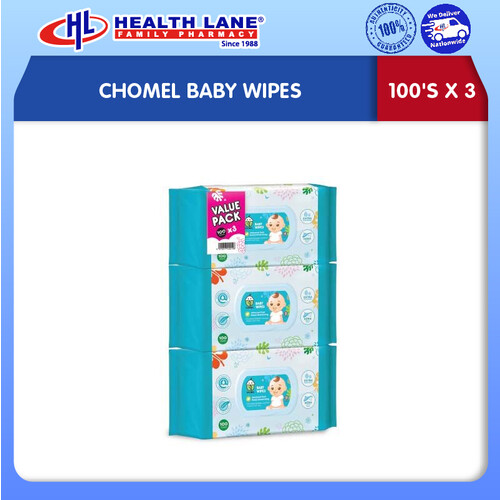 CHOMEL BABY WET TISSUE 100'Sx3