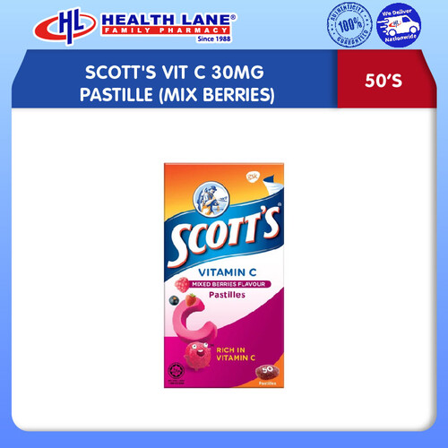 SCOTT'S VIT C 30MG PASTILLE (MIX BERRIES) 50'S/100G