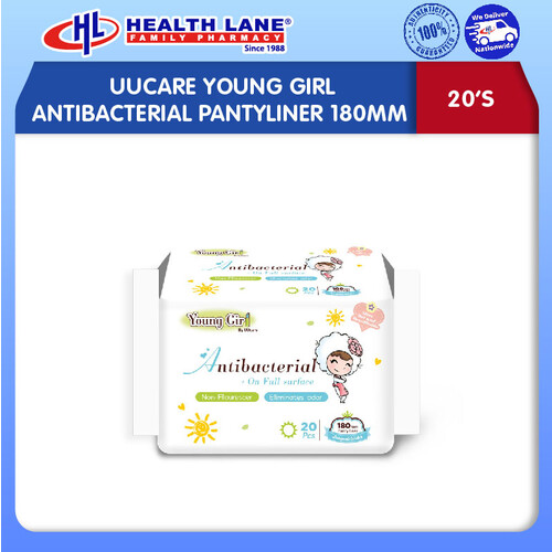 UUCARE YOUNG GIRL ANTI-BACTERIAL PANTYLINER 180MM 20'S