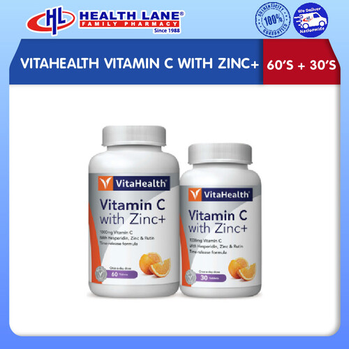 Vitahealth Vitamin C With Zinc+ 60's +30's