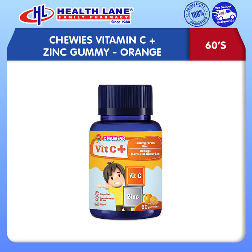 CHEWIES VITAMIN C+ZINC GUMMY- ORANGE (60'S)