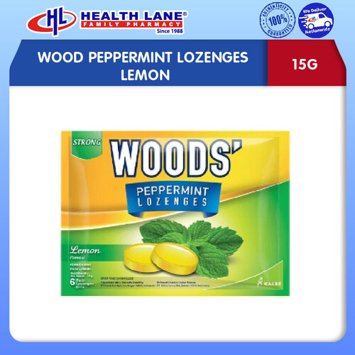 WOODS PEPPERMINTLOZENGES LEMON 15G