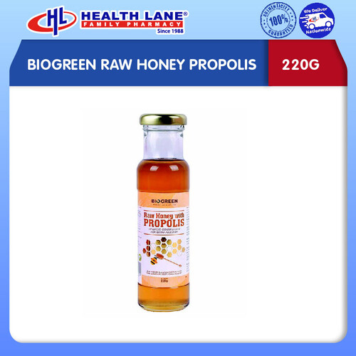 BIOGREEN RAW HONEY PROPOLIS 220G