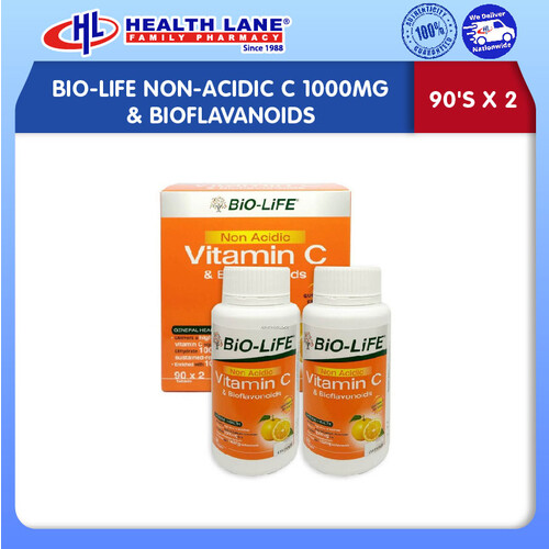 BIO-LIFE NON-ACIDIC C 1000MG & BIOFLAVANOIDS (90'SX2)