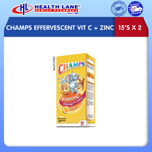 CHAMPS EFFERVESCENT VIT C+ZINC (15'Sx2)