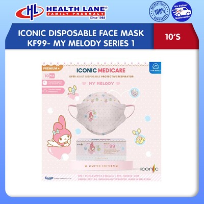 ICONIC DISPOSABLE FACE MASK KF99 (10'S) - MY MELODY SERIES 1