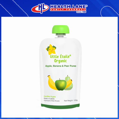 LITTLE ETOILE ORGANIC APPLE, BANANA & PEAR 120G