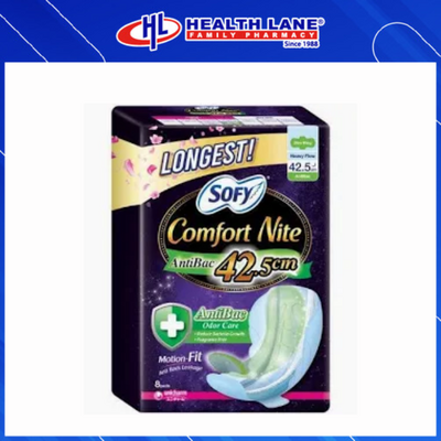 SOFY BODY FIT NIGHT ANTIBAC 42.5CM 8'S