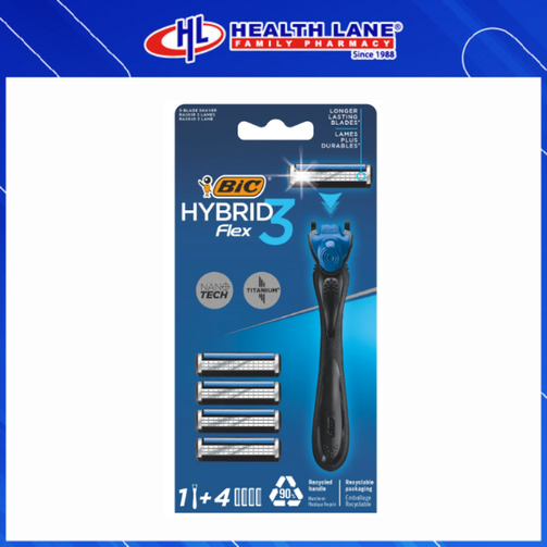 BIC FLEX 3 HYBRID 1 HANDLE + 4 BLADES 
