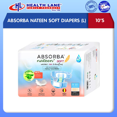ABSORBA NATEEN SOFT DIAPERS (L) 10's