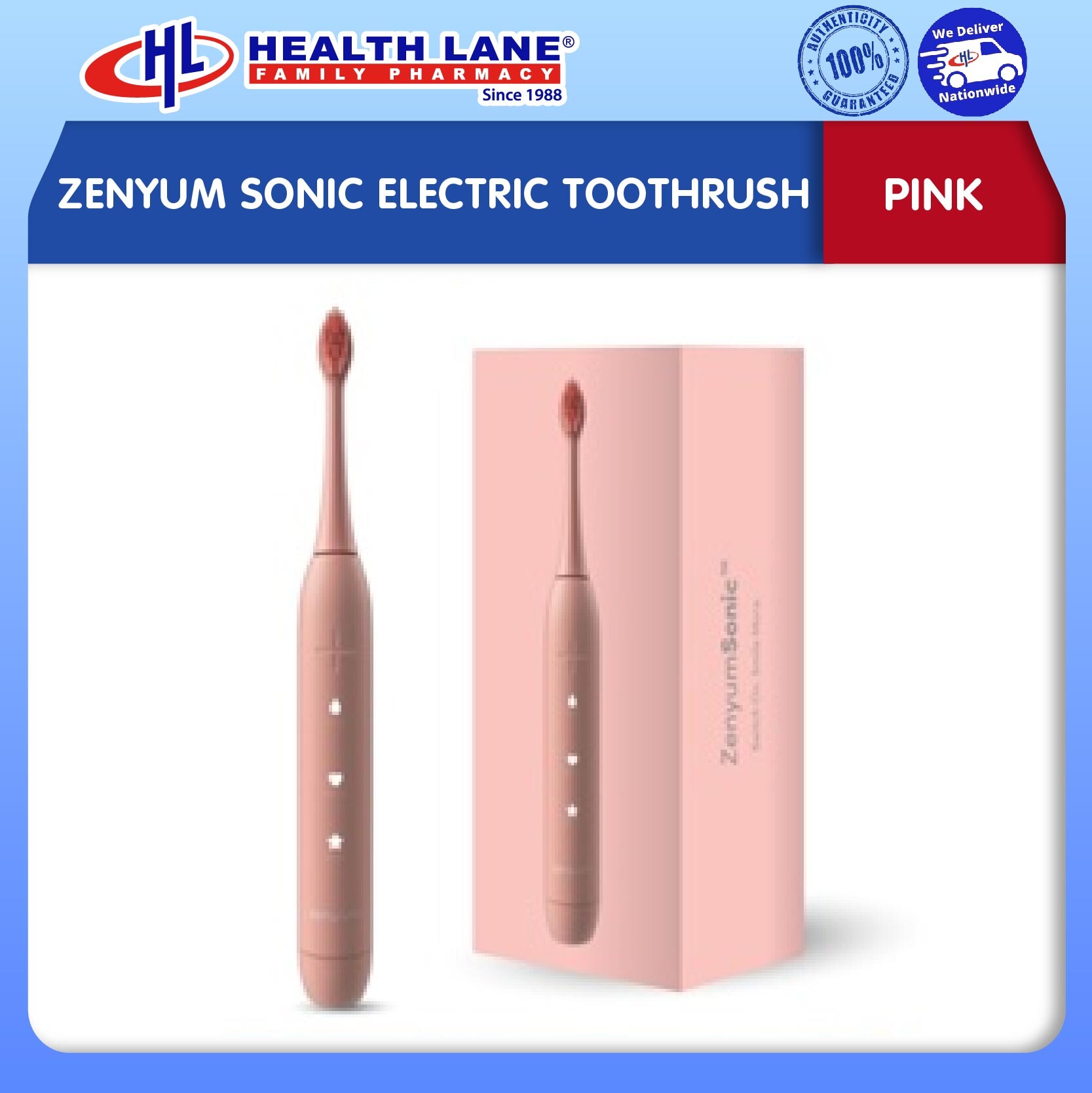 ZENYUM SONIC ELECTRIC TOOTHBRUSH - PINK