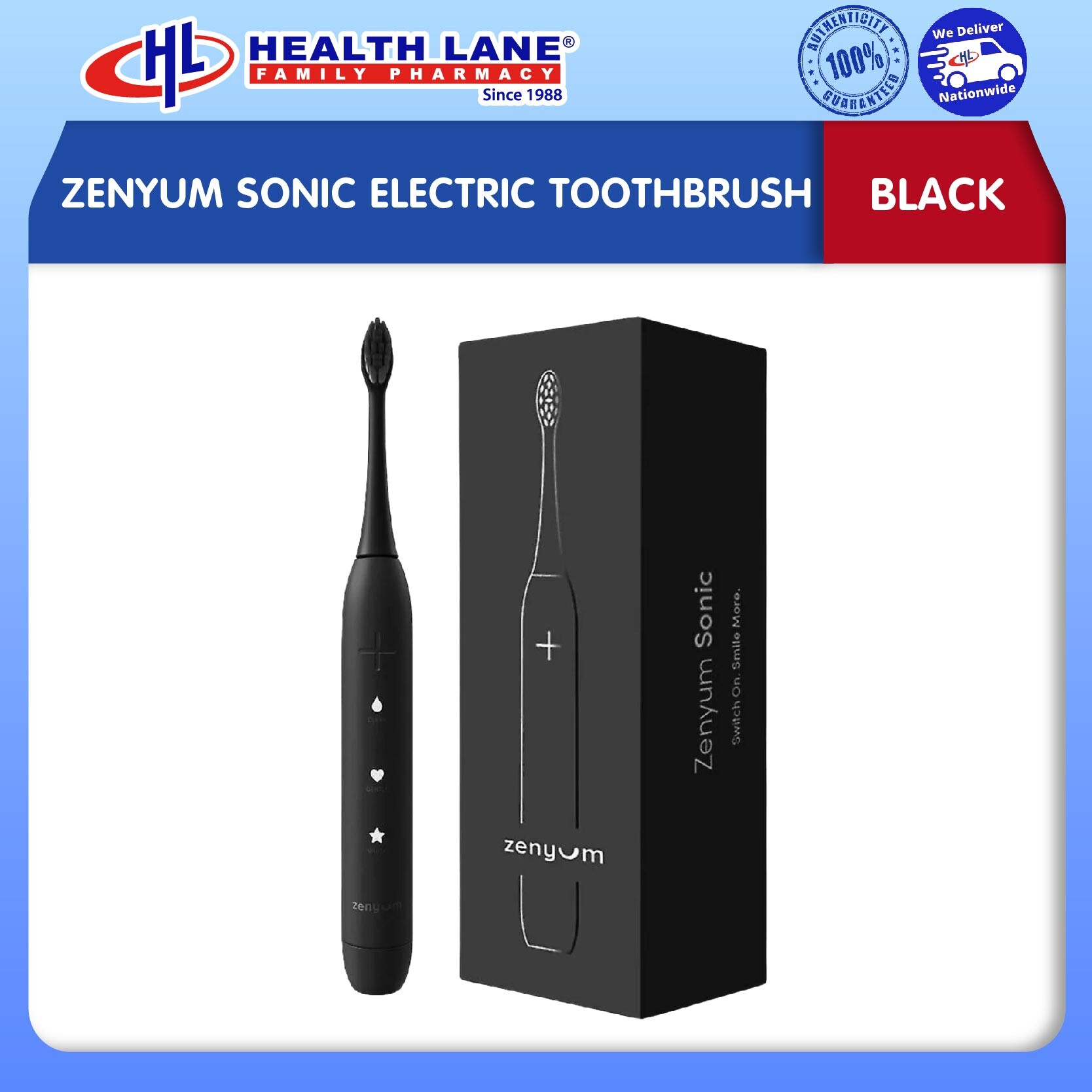 ZENYUM SONIC ELECTRIC TOOTHBRUSH - BLACK