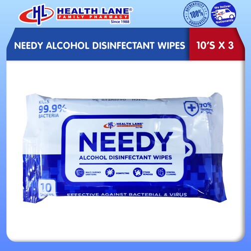 NEEDY ALCOHOL DISINFECTANT WIPES (10'Sx3)