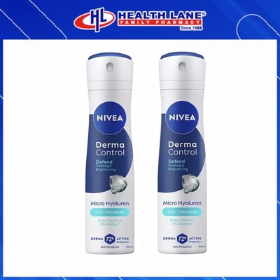 NIVEA DEO (FEMALE) DERMA CONTROL DEFEND SPRAY 150MLX2