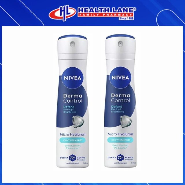 NIVEA DEO (FEMALE) DERMA CONTROL DEFEND SPRAY 150MLX2