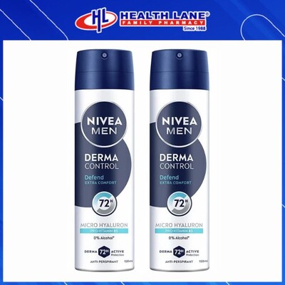 NIVEA DEO (MEN) DERMA CONTROL DEFEND SPRAY 150MLX2 