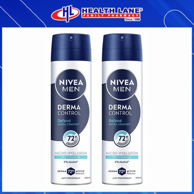 NIVEA DEO (MEN) DERMA CONTROL DEFEND SPRAY 150MLX2 
