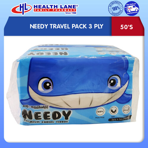 NEEDY TRAVEL PACK 3 PLY (50'S)