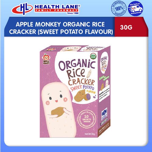 APPLE MONKEY ORGANIC BERAS  CRACKER (SWEET POTATO FLAVOUR, 30G)