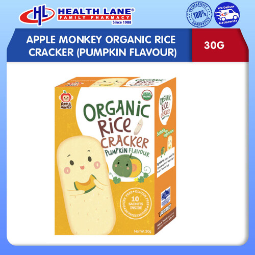 APPLE MONKEY ORGANIC BERAS  CRACKER (PUMPKIN FLAVOUR, 30G)