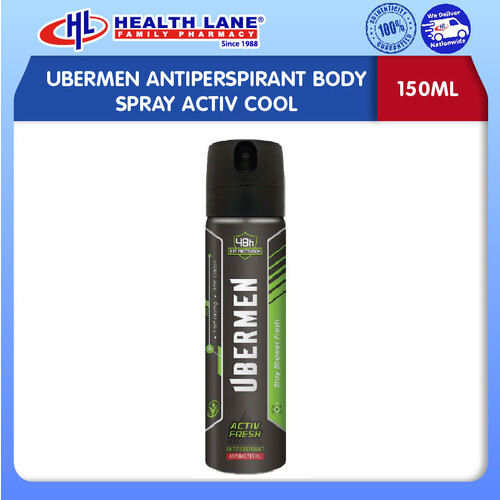 UBERMEN ANTIPERSPIRANT BODY SPRAY ACTIV COOL (150ML)