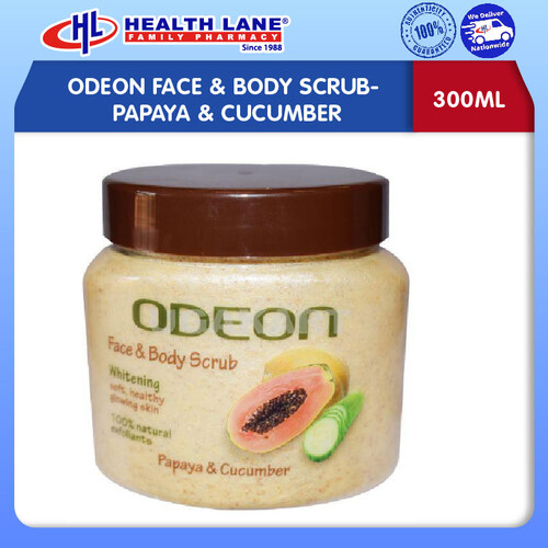 ODEON FACE & BODY SCRUB- PAPAYA & CUCUMBER (300ML)