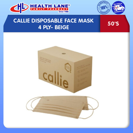 CALLIE  MASK MUKA 4 PLY- BEIGE (50'S)