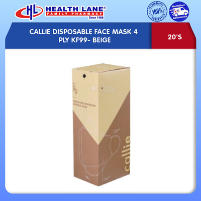 CALLIE DISPOSABLE FACE MASK 4 PLY KF99- BEIGE (20'S)