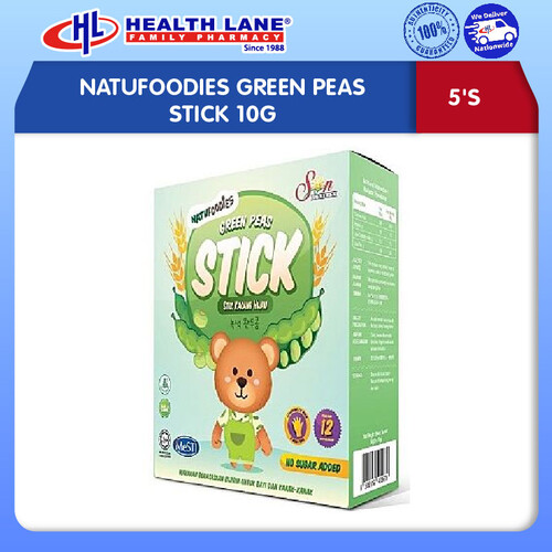 NATUFOODIES GREEN PEAS STICK 10G (5'S)