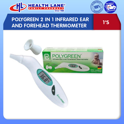 POLYGREEN 2 IN 1 INFRARED EAR AND FOREHEAD THERMOMETER