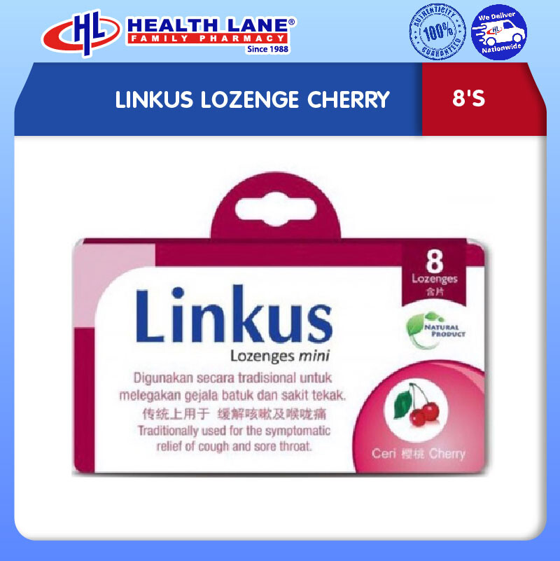LINKUS LOZENGE CHERRY (8'S) Health Lane eStore Malaysia