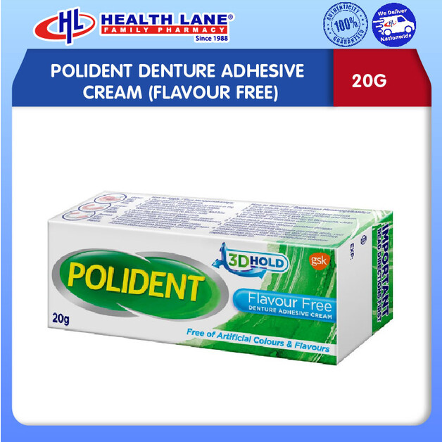 POLIDENT GAM GIGI PALSU KRIM 20G (FLAVOUR FREE)