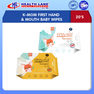 K-MOM FIRST HAND & MOUTH BABY WIPES (20'S)