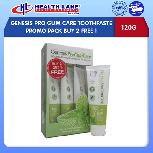 GENESIS PRO GUM CARE TOOTHPASTE PROMO PACK BUY 2 FREE 1 (120G)