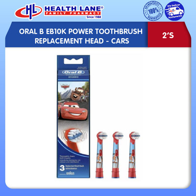 ORAL B EB10K POWER TOOTHBRUSH REPLACEMENT HEAD 2'S- CARS
