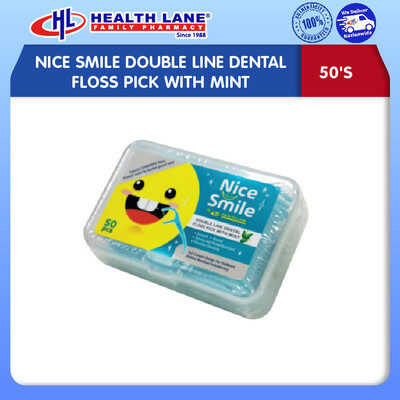 NICE SMILE DOUBLE LINE DENTAL flos PICK DENGAN PUDINA(50'S)