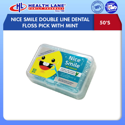 NICE SMILE DOUBLE LINE DENTAL FLOSS PICK WITH MINT (50'S)