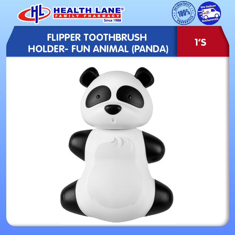 FLIPPER TOOTHBRUSH HOLDER- FUN ANIMAL (PANDA)