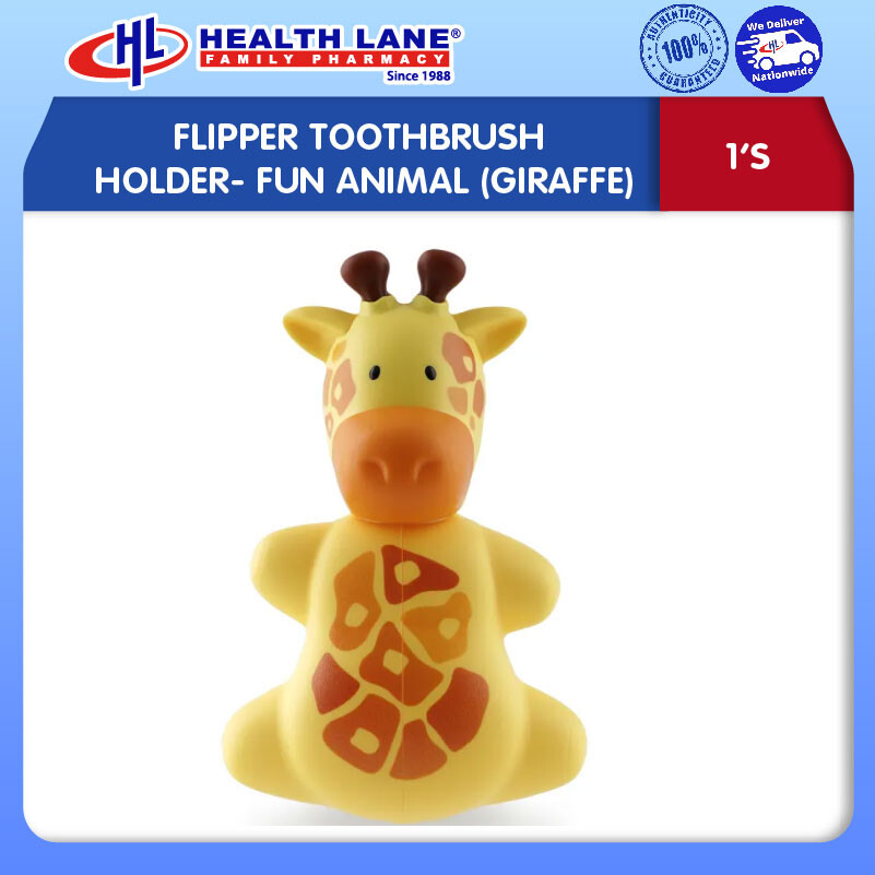 FLIPPER TOOTHBRUSH HOLDER- FUN ANIMAL (GIRAFFE)