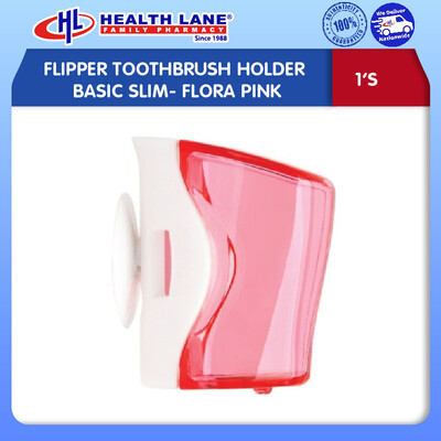 FLIPPER TOOTHBRUSH HOLDER BASIC SLIM- FLORA PINK