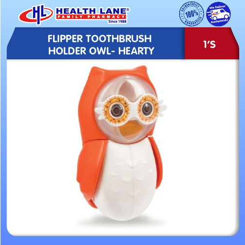 FLIPPER TOOTHBRUSH HOLDER OWL- HEARTY