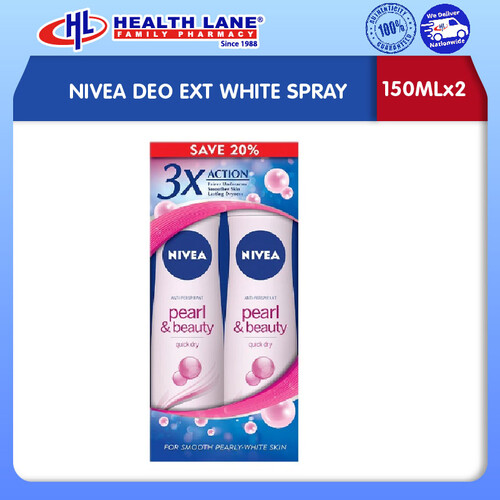 NIVEA DEO EXTRA BRIGHTENING SPRAY (150MLX2)
