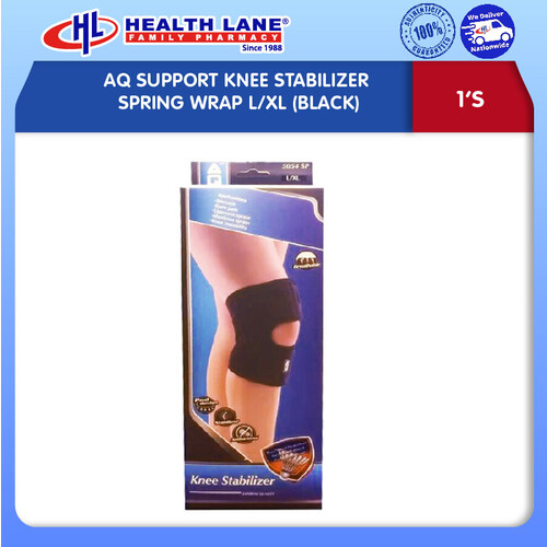 AQ SUPPORT KNEE STABILIZER SPRING WRAP L/XL (BLACK)