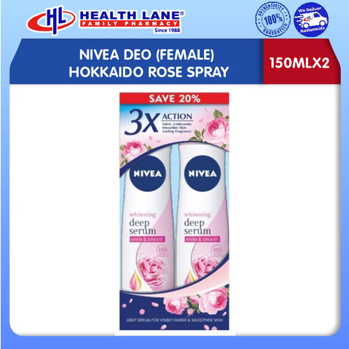 NIVEA DEO (FEMALE) HOKKAIDO ROSE SPRAY (150MLX2)