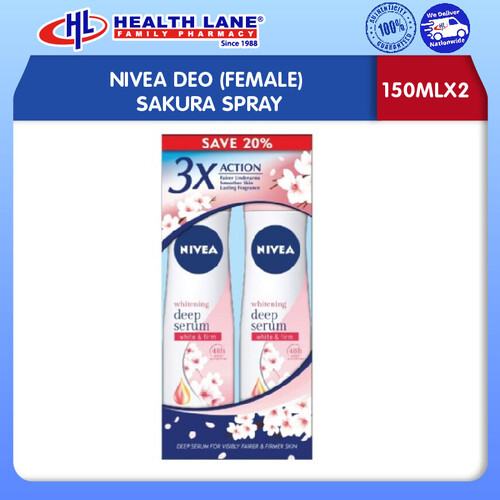 NIVEA DEO (FEMALE) SAKURA SPRAY (150MLX2)