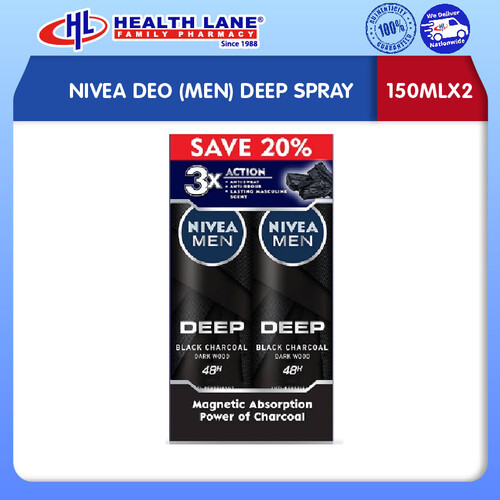 NIVEA DEO (MEN) DEEP SPRAY 150MLX2